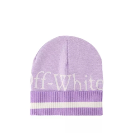 Off-White  Logo Pixel Beanie - Wool - Purple/Blanc Purple