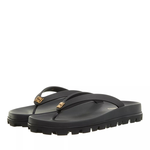 Miu Miu Open Toe Casual Style Plain Sandals Black Tongue