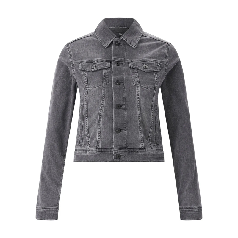 Adriano Goldschmied Jeansjacke Jeansjacke mit Hemdkragen schwarz