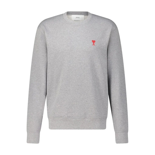 AMI Paris Sweater mit Logo-Stickerei Grau Tröjor