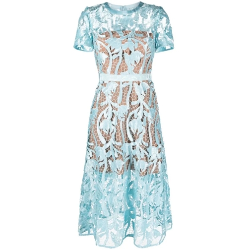 Self Portrait Robes midi Lace Midi Dress Blue