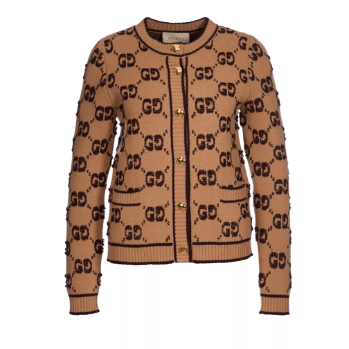 Gucci Knitwear Cardigan camel/brown Wollen vest