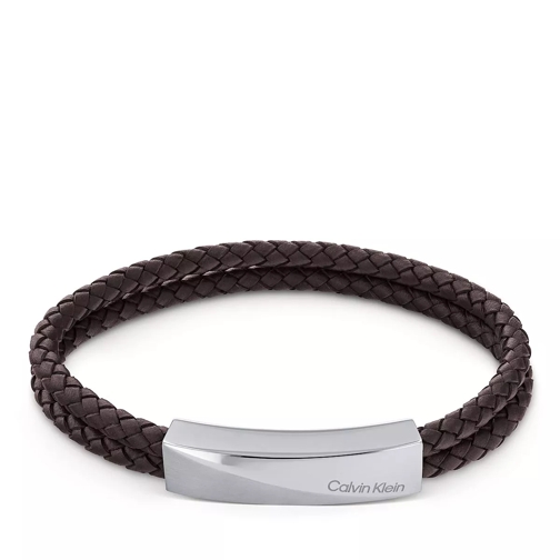 Calvin Klein Wrapped Braided Leather Bracelet Brown Armband