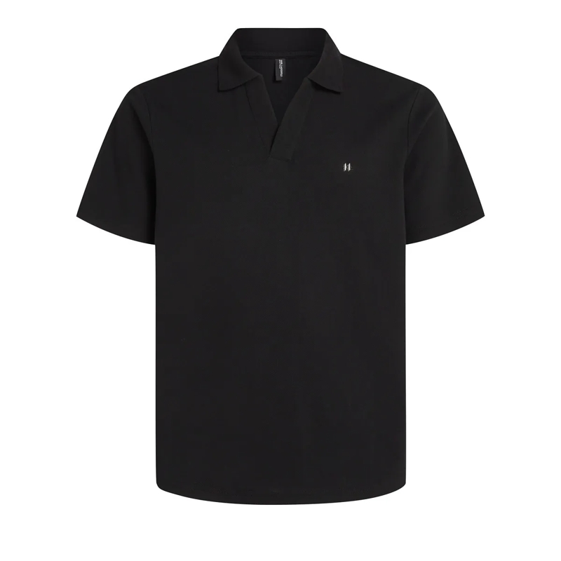 Karl Lagerfeld  Poloshirt mit Monogramm-Pin Poloshirt schwarz