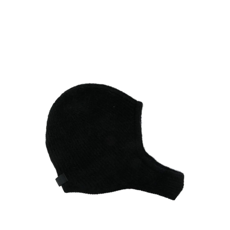 Jacquemus Hut Ribbed Knit Hat Black