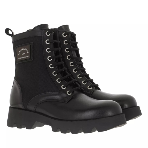 Karl Lagerfeld TERRA FIRMA Hi Lace Boot Black Leather Stivaletto alla caviglia