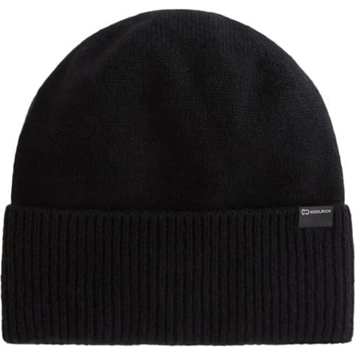 Woolrich  cashmere ribbed beanie schwarz