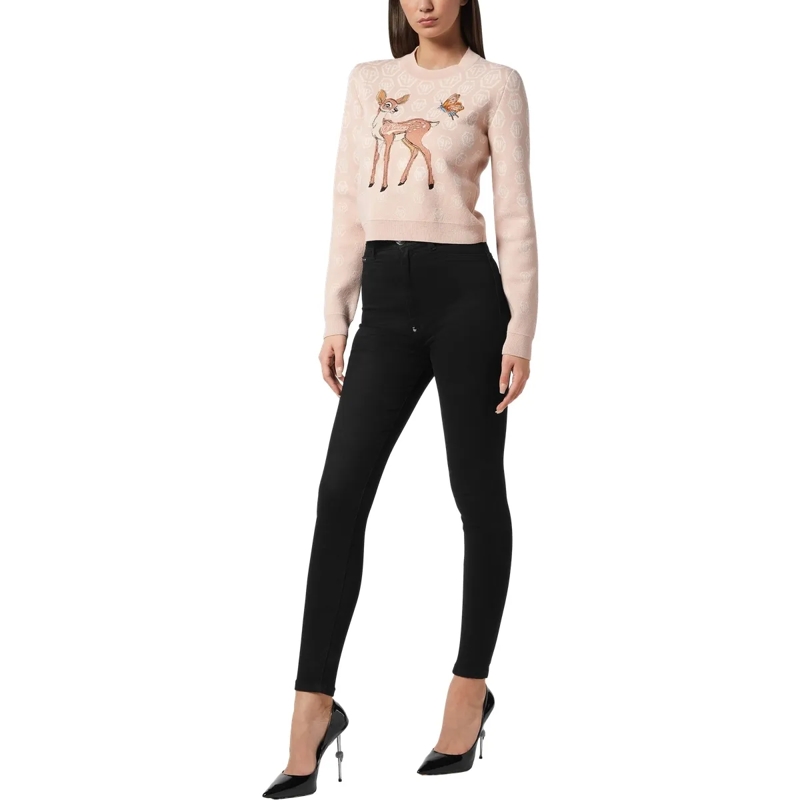 Philipp Plein  Pullover Round Neck Ls Monogram beige(Image 4)