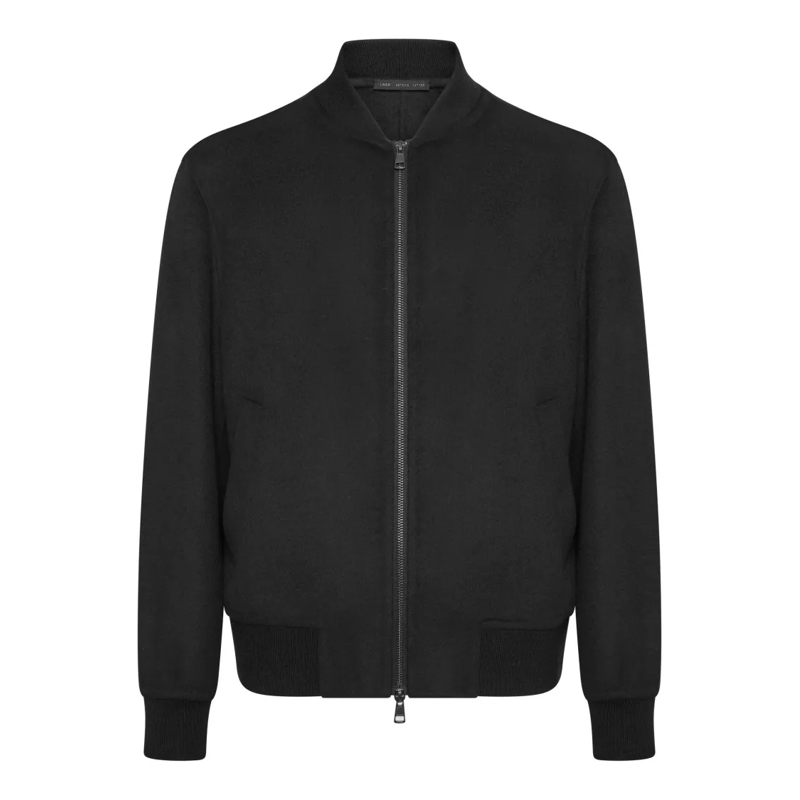 Low Brand Bomberjacke Black Regular Fit Bomber Jacket In Stretch Double  Black