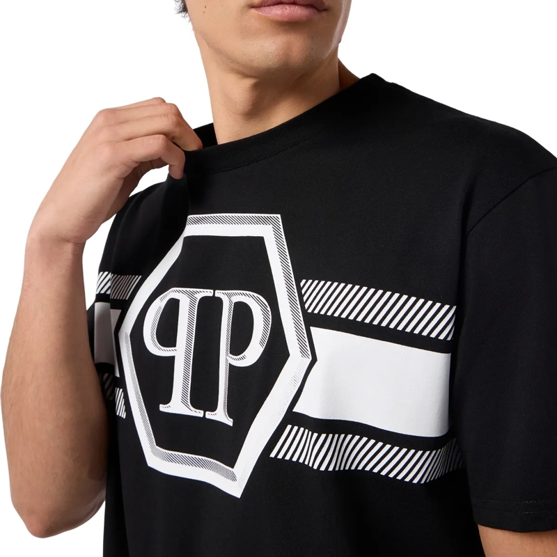 Philipp Plein T-Shirt Round Neck T-Shirt Hexagon Line schwarz(Image 2)