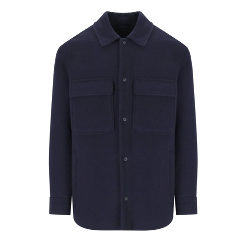 Emporio Armani  EMPORIO ARMANI MARINEBLAU JACKE AUS WOLLE blau