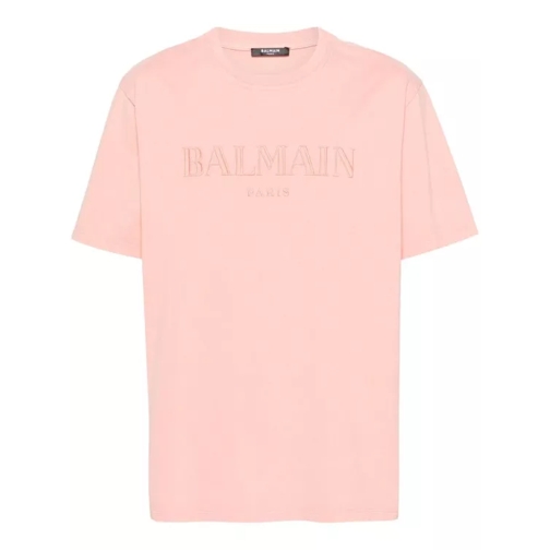 Balmain T-Shirt Paris Logo Print Pink Pink 