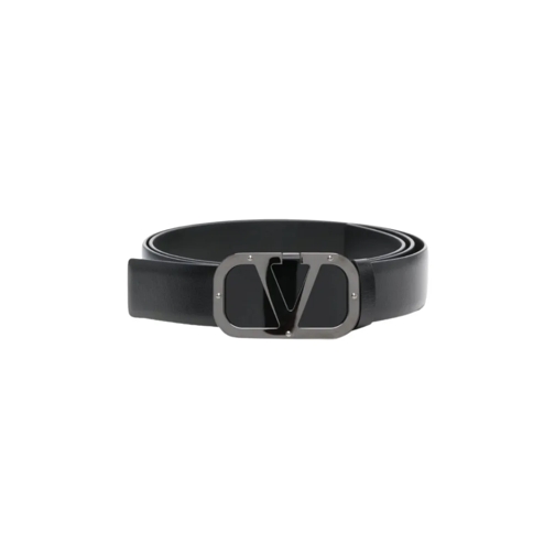 Valentino Gürtel Logo Black Leather Belt Black