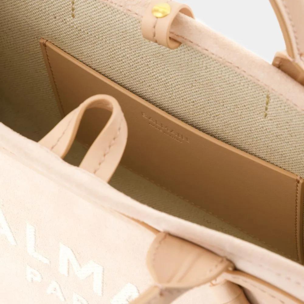 Balmain Totes & shoppers B-Army Small Shopper Bag Leather Pink in roze