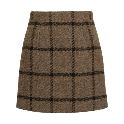 Patou Mini-Röcke Brown Tweed Check Mini Skirt Brown