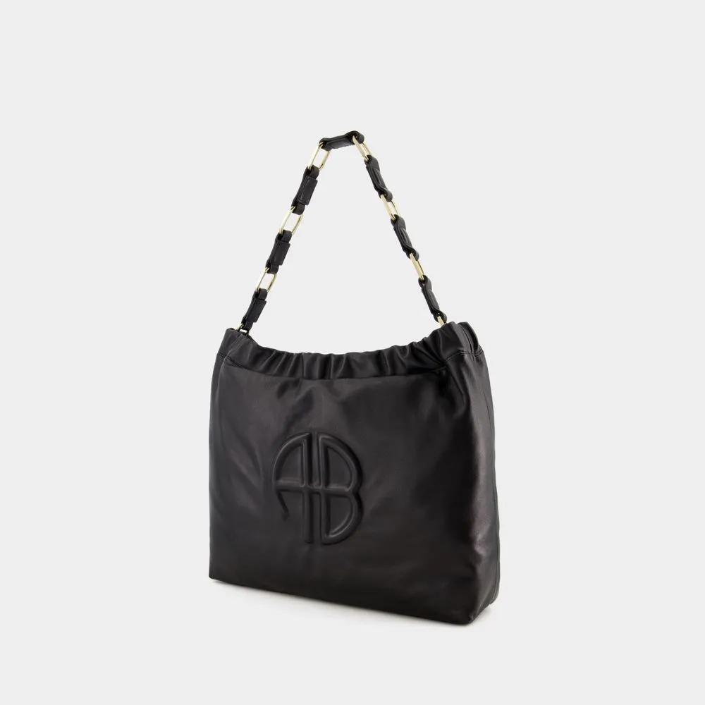 Anine Bing Hobo bags Kate Shoulder Bag Leather Black in zwart