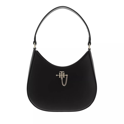 Tommy Hilfiger Th Chain Shoulder Bag Black Hobo Bag