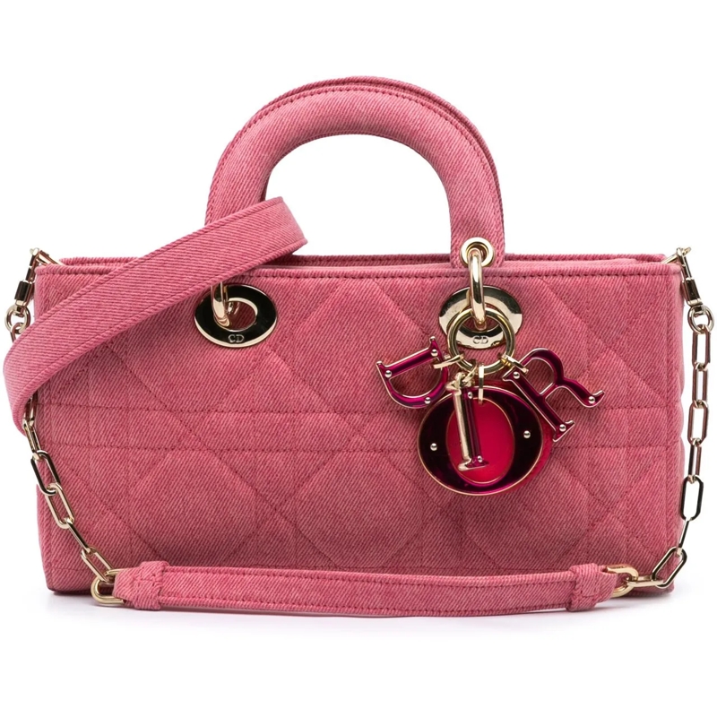 Christian Dior Schultertasche Medium Denim Macrocannage Lady D Joy rose