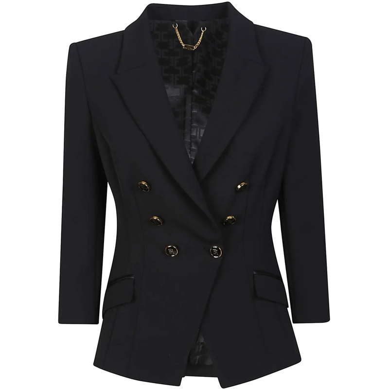 Elisabetta Franchi Veste de transition Essential Jacket Black schwarz