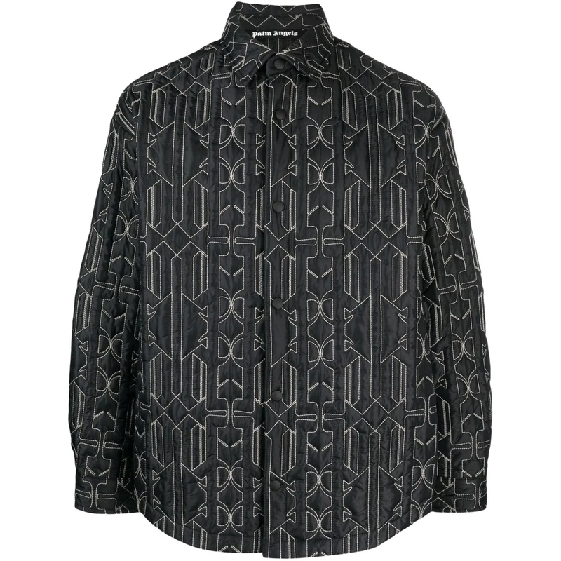 Palm Angels  All Monogram Quilted Dover Jacket Grey(Image 2)