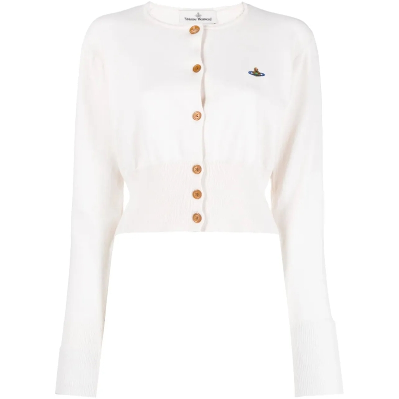 Vivienne Westwood T-shirt Bea Cropped Cardi Dusty White weiß