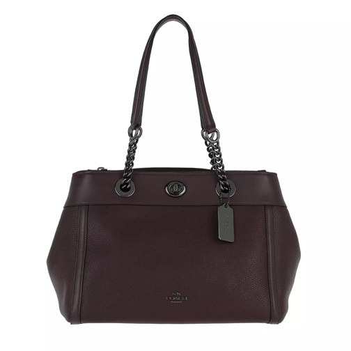 Coach Edie Pebbled Leather Carryall Oxblood Tote