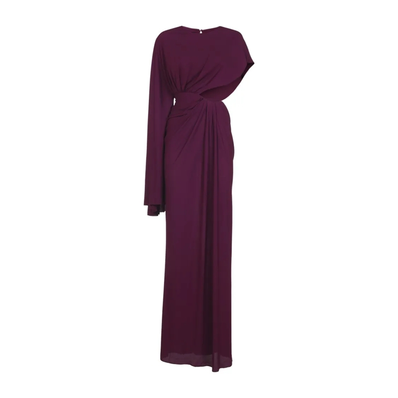 Giambattista Valli Abendkleid Asymmetrical Draped Evening Dress In Deep Purple Black