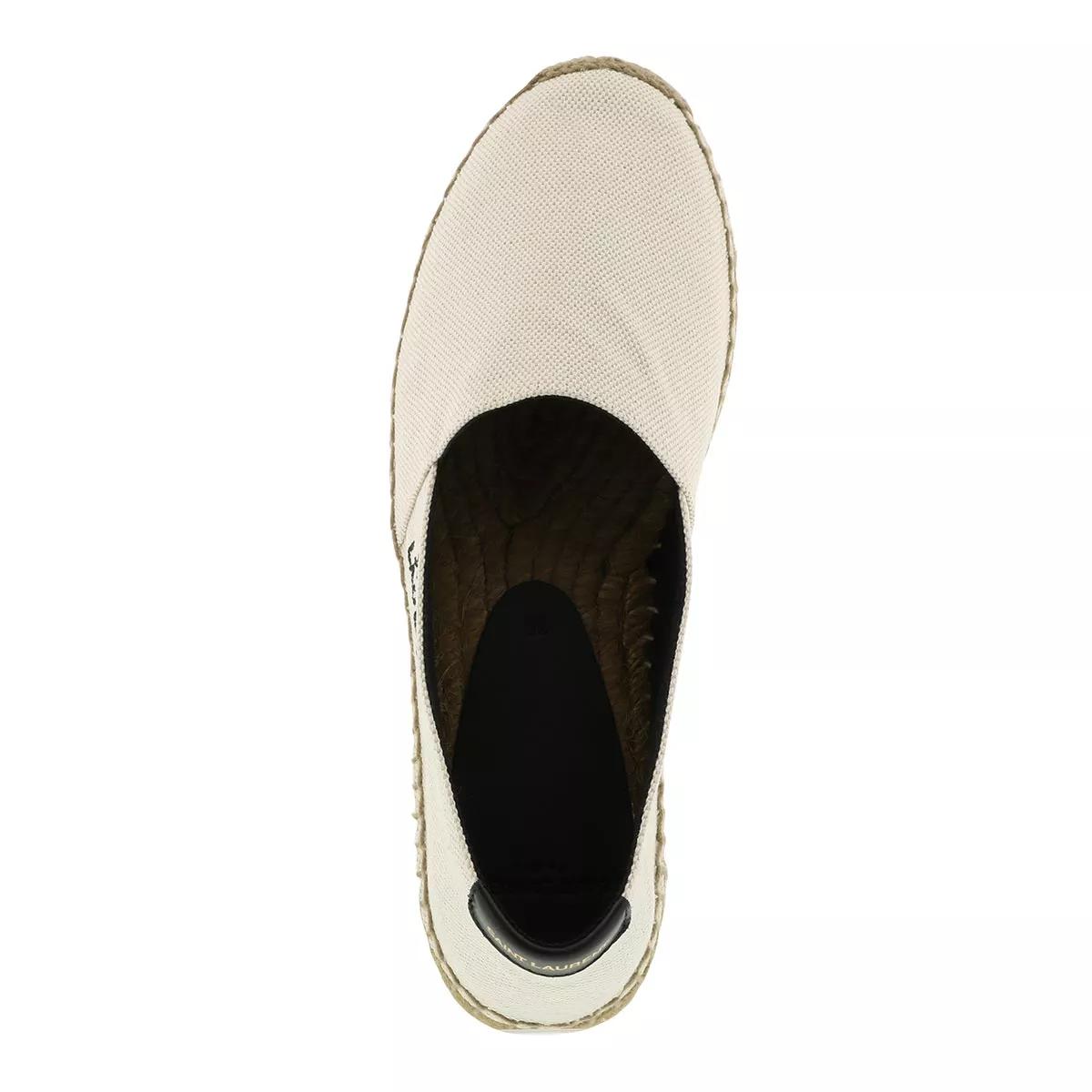 Saint Laurent Embroidered Espadrilles Canvas Natural Beige