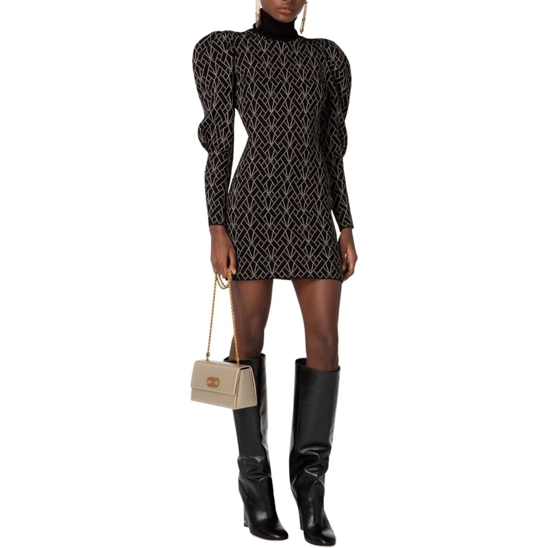 Elisabetta Franchi Midikleid Elisabetta Franchi  Jurken Zwart Am36m37e2 053 schwarz(Image 7)