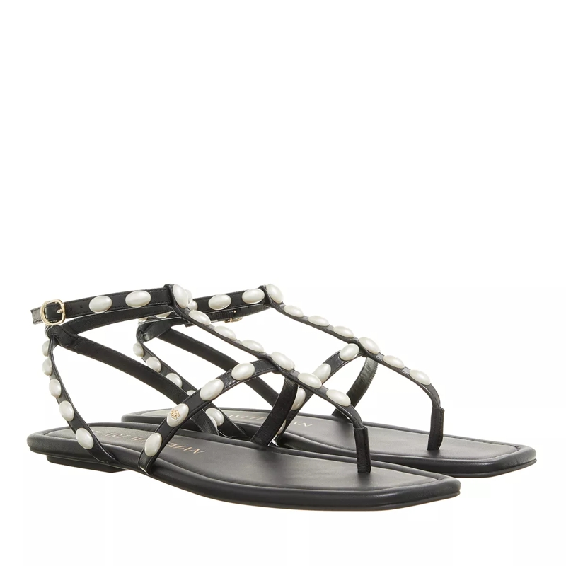 Stuart Weitzman Riemchensandalen Pearlita Flat Sandal Black