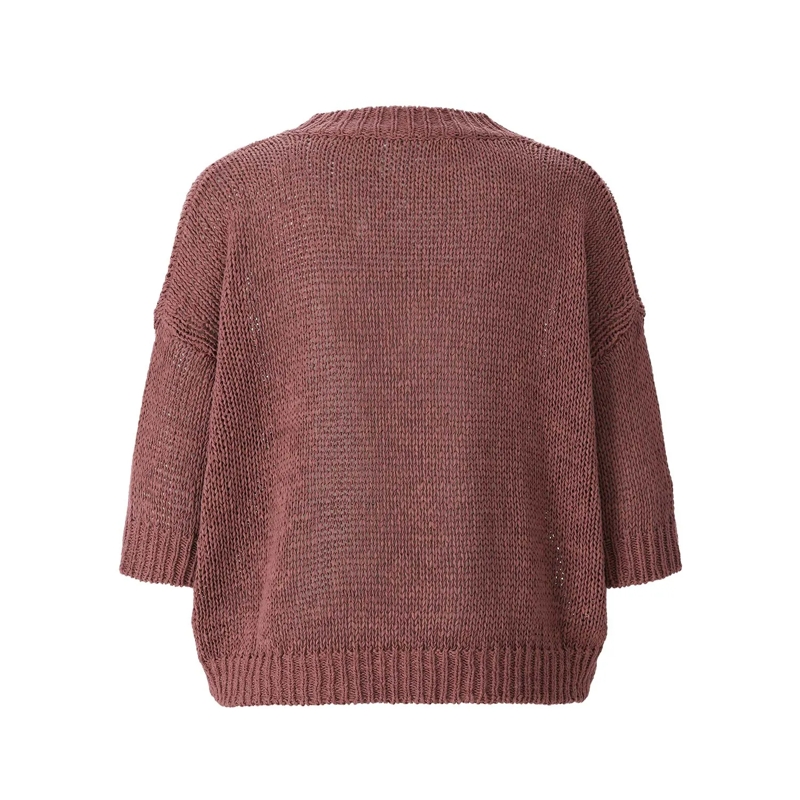 Roberto Collina Pull Kurzarmpullover aus Baumwollmix lila(Image 5)
