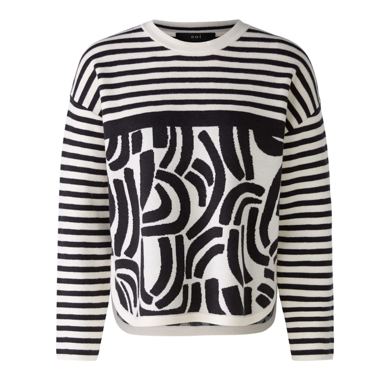 Oui Sweatshirt Pullover weiss