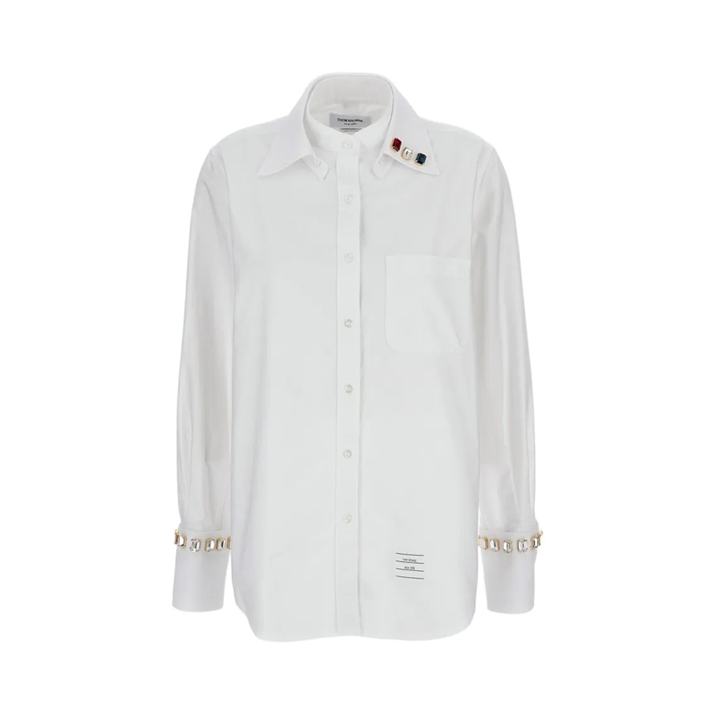 Thom Browne Overhemd Oversized White Cotton Shirt White