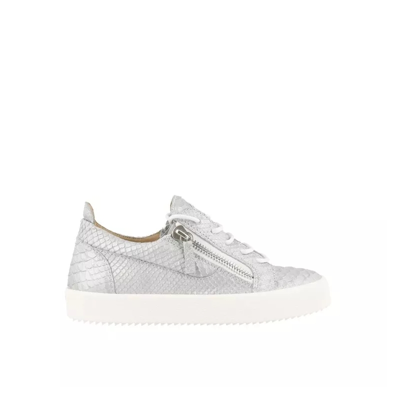 Giuseppe Zanotti Low-Top-Sneaker May London Leather Sneakers Silver