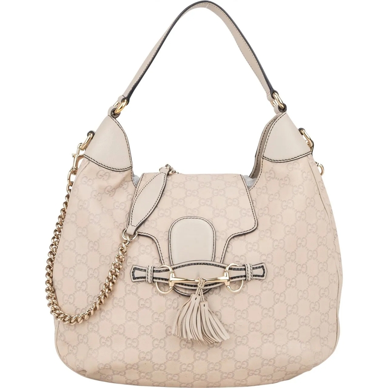 Gucci Schultertasche Gucci GG Leather Monogram Horsebit Emily Hobo Bag mehrfarbig