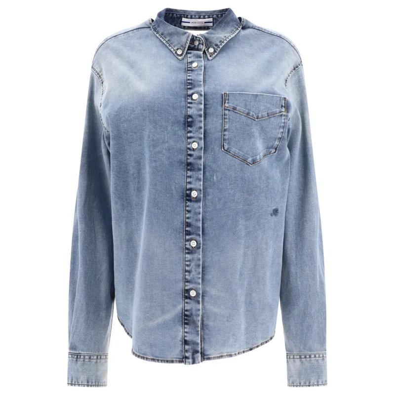 Jacob Cohen Overhemd Light Blue Shirt With Unique Cut-Out Blue