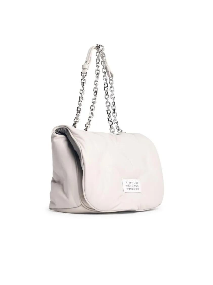 Maison Margiela Shopper - %27Glam Slam%27 Cream Leather Crossbody Bag - Gr. unisize - in Grau - für Damen