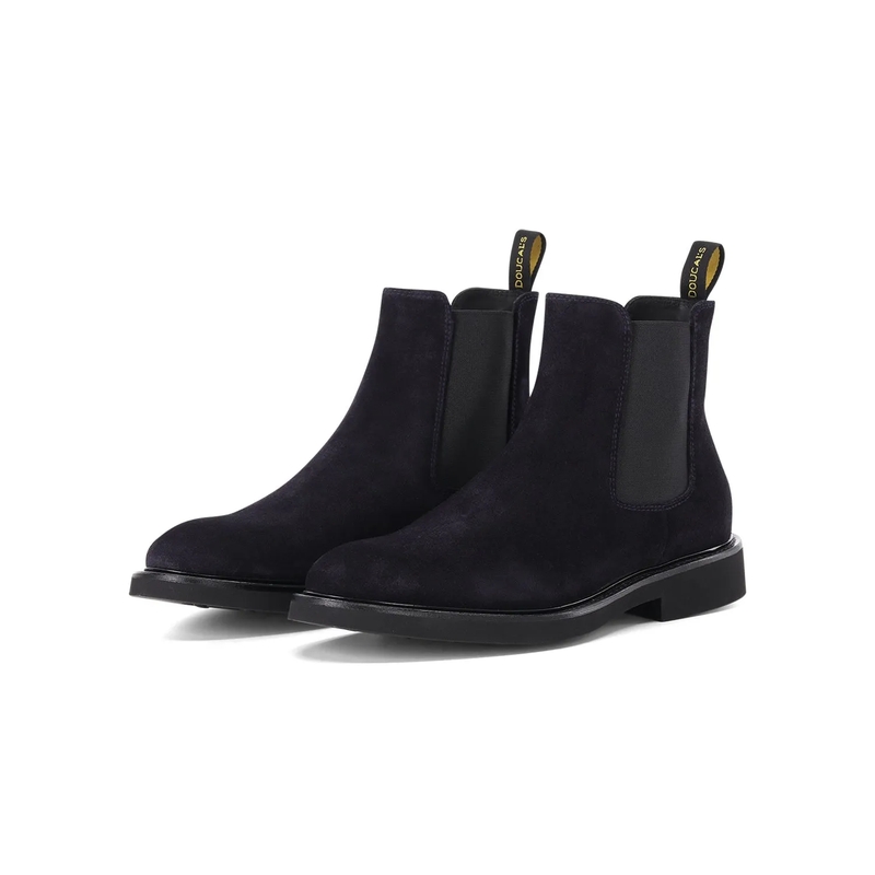 Doucal's Stiefeletten Boots aus Leder dunkelblau