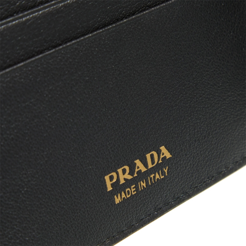 Prada Bi-Fold-Portemonnaie Geldbörse Leder Softgrain schwarz(Image 4)