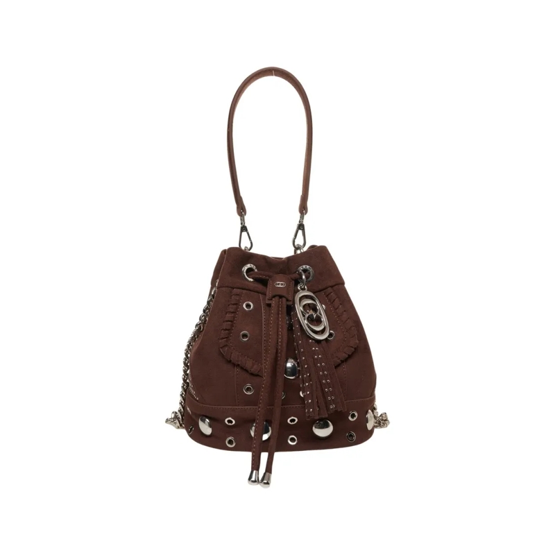 La Carrie Sac reporter Eco Suede Bucket Bag Black