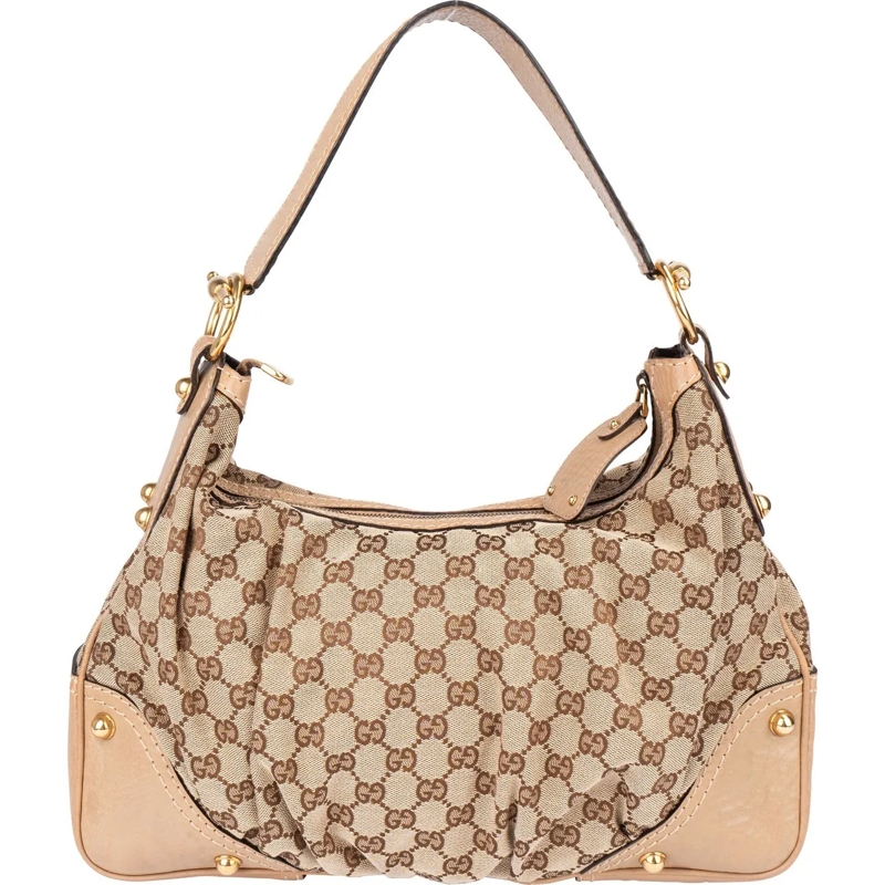 Gucci Schultertasche Gucci GG Monogram Horsebit Shoulder Bag braun