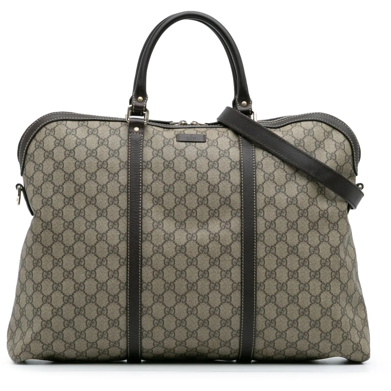 Gucci Weekender GG Supreme Travel Bag braun