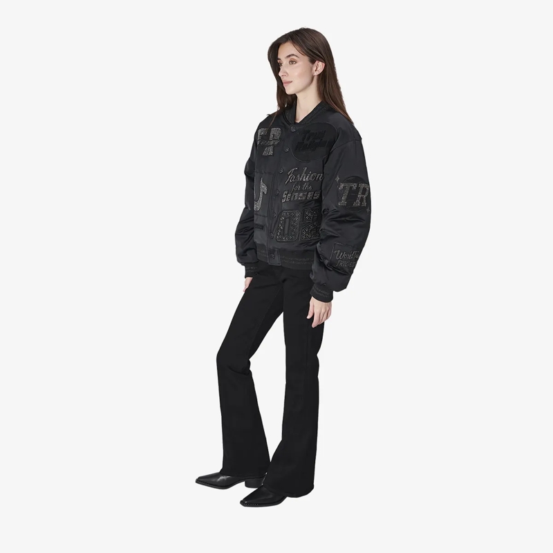 True Religion Blouson - Bomber-Jacke- Verzierung mit Ziersteine- Lässi schwarz(Image 3)