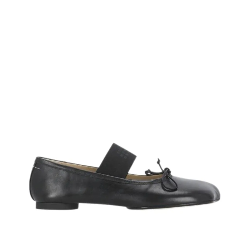 MM6 Maison Margiela Ballerinas Black 6 Leather Ballerinas Black