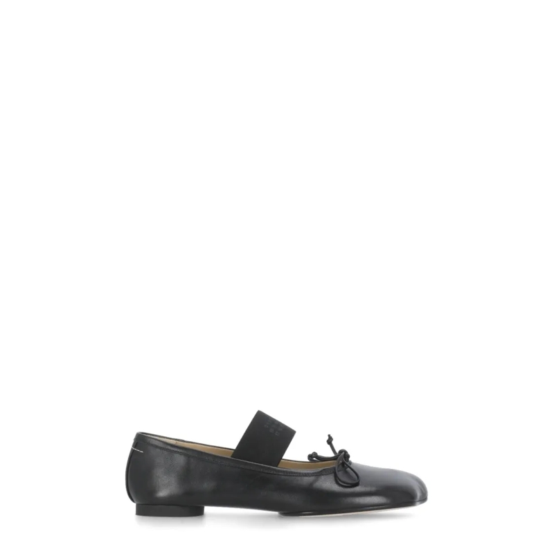 MM6 Maison Margiela Balletschoenen Black 6 Leather Ballerinas Black