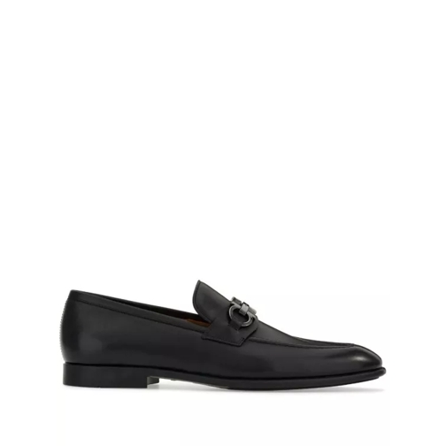 Salvatore Ferragamo Gancini-Buckle Penny-Slot Loafers Black Mocassino