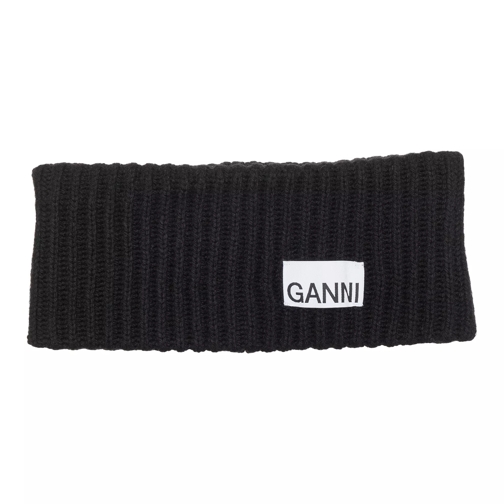GANNI Structured Rib Headband Black Fascia per capelli