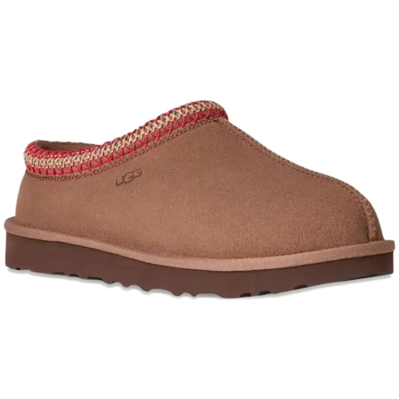 UGG Loafer Slip-On Flat Shoes With Woven Trim Accents Braun
