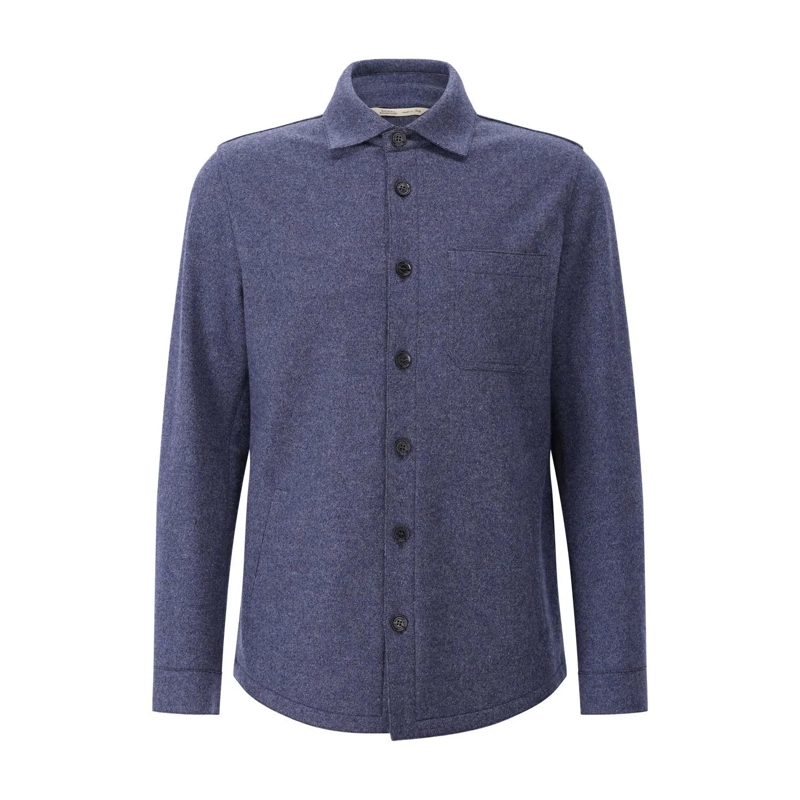 Maurizio Baldassari  Overshirt aus Schurwolle Blau