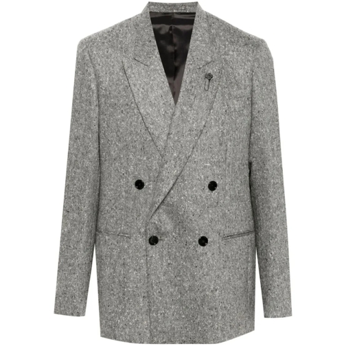 Lardini Overgangsjassen Grey Virgin Wool Jacket Grey